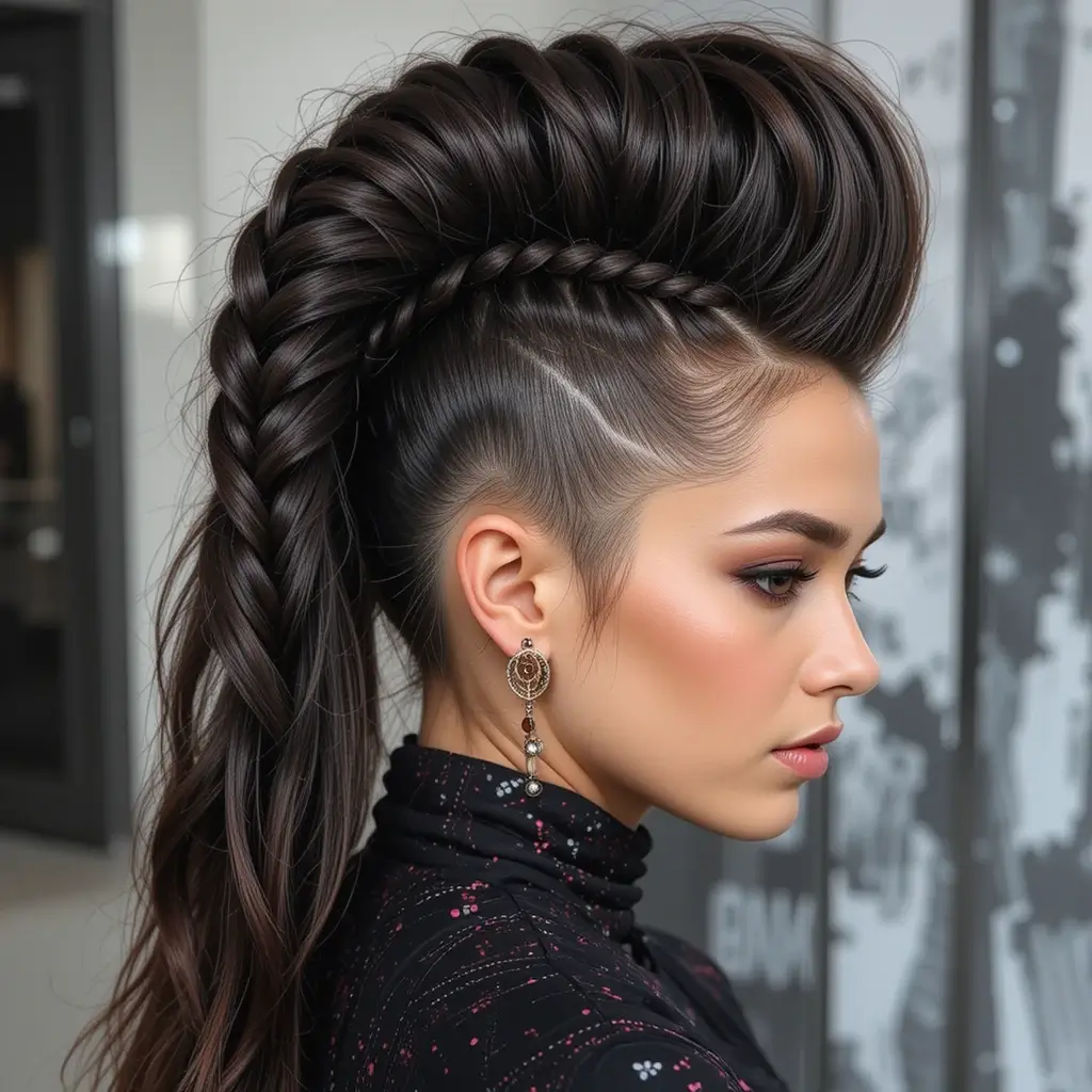 Braided Mohawk Updo