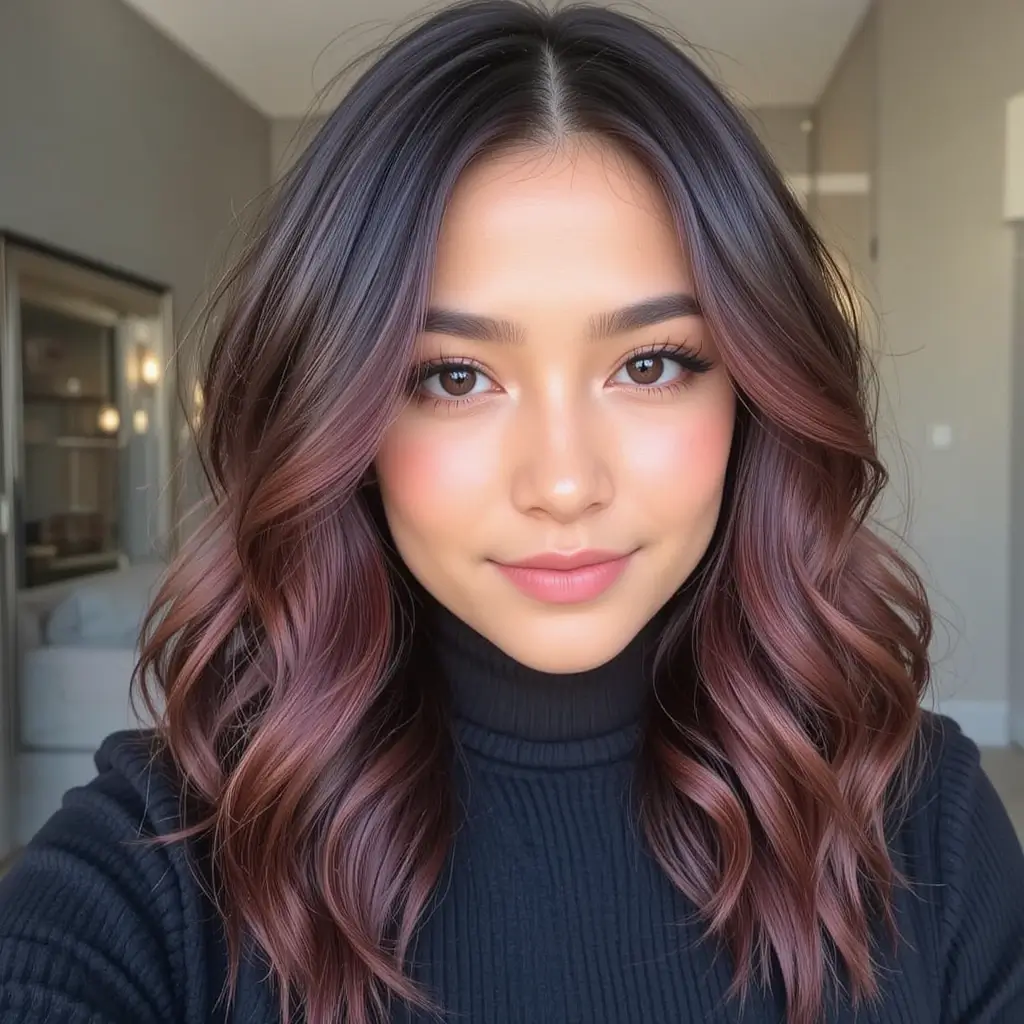 Burgundy Brown Ombre