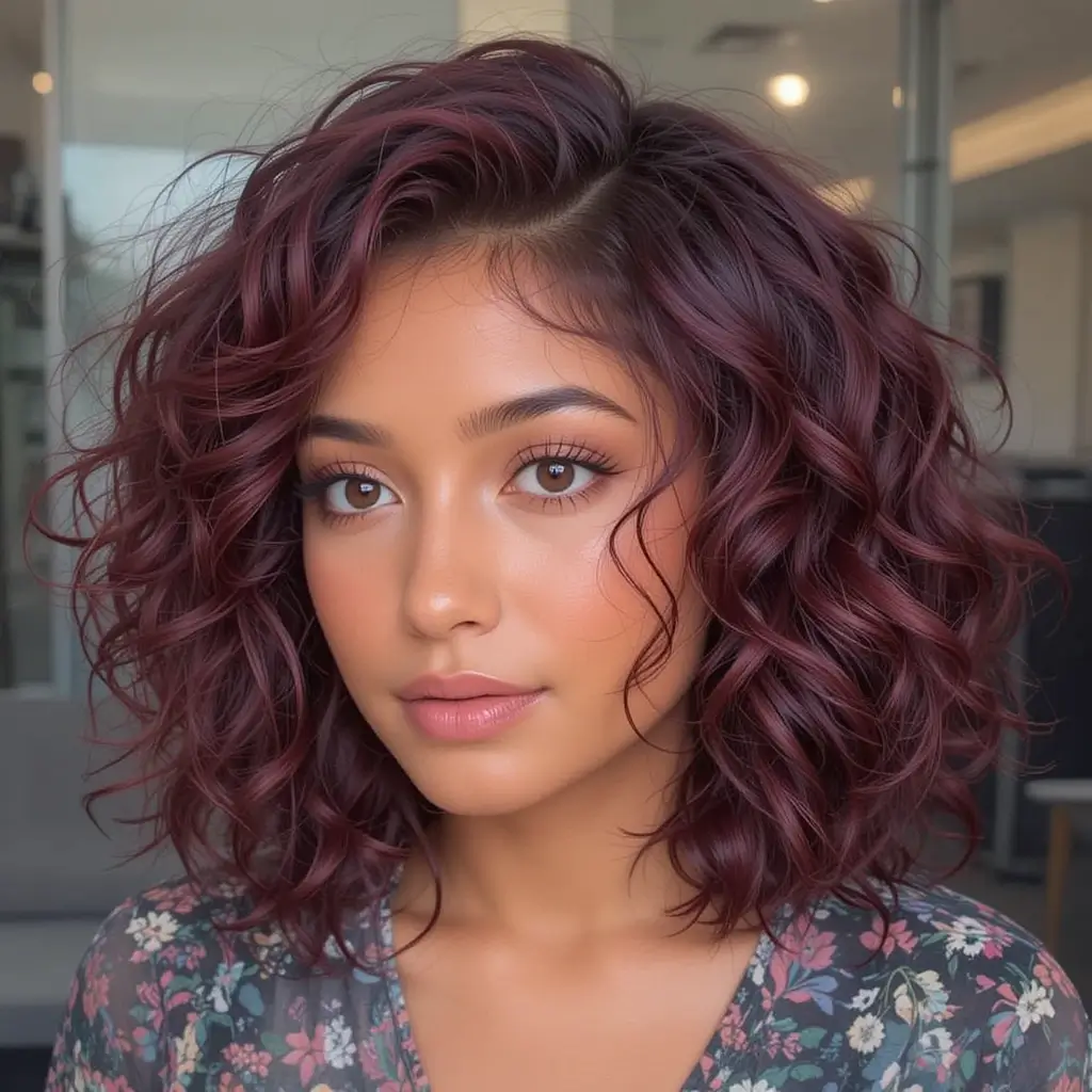 Burgundy Wine Curls