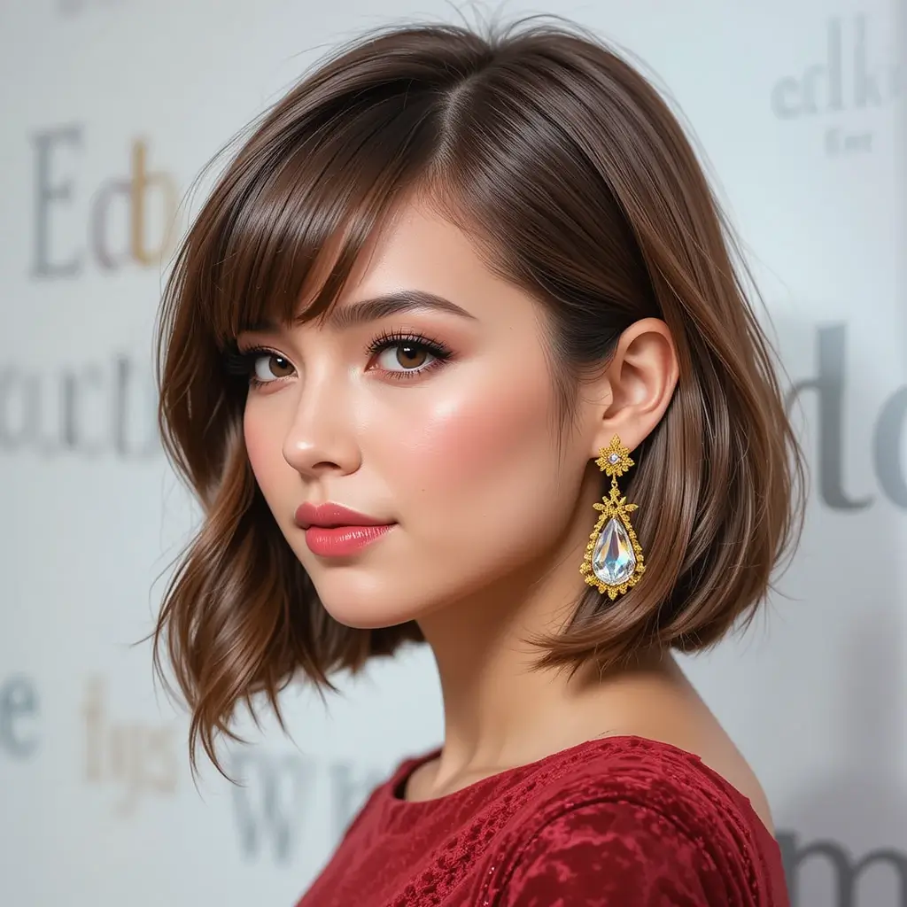 Chin-Length Bob with Side Bangs