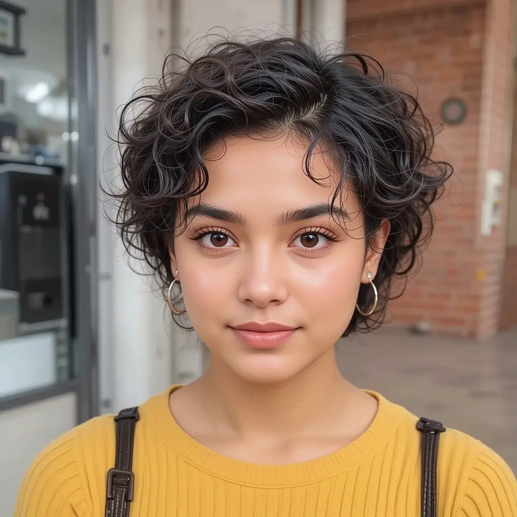 Chin-Length Curly Mod Cut