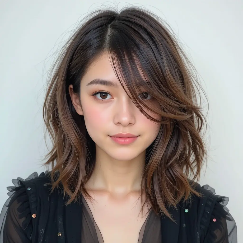 Chin-Length Cut with Deep Side Part