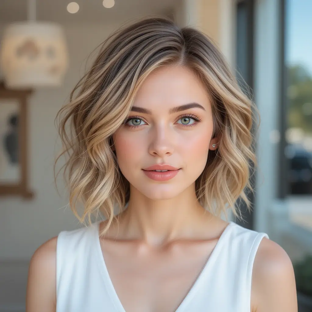 Chin-Length Wavy Bob