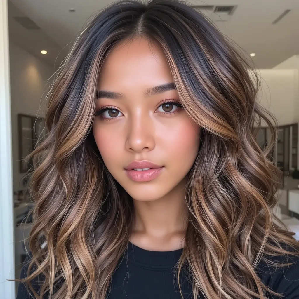 Chocolate Brown with Caramel Ribbons