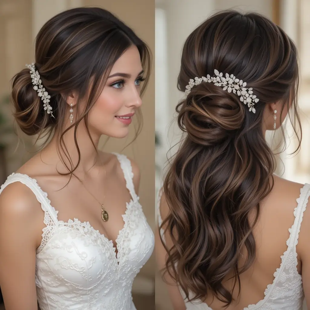 Classic Low Bun with Loose Waves