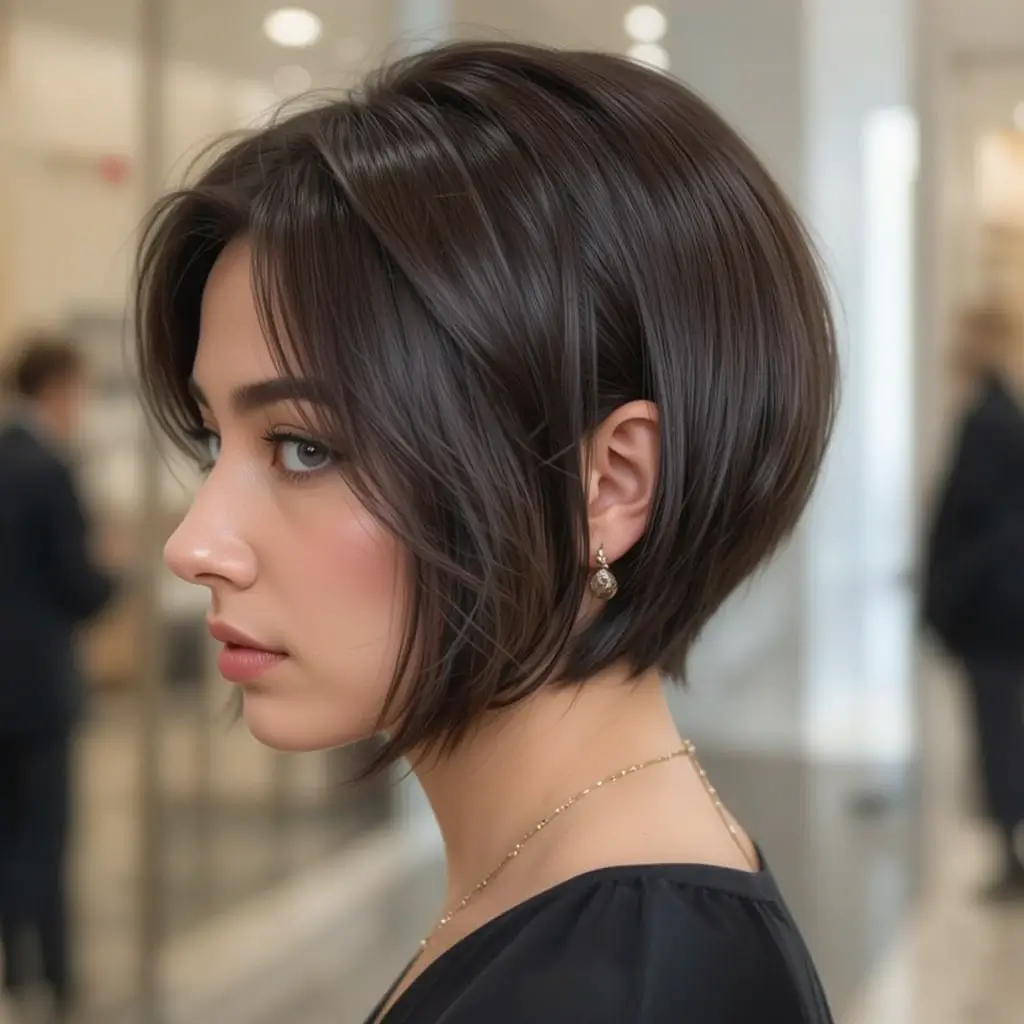 Classic Short Bob with Tucked Sides