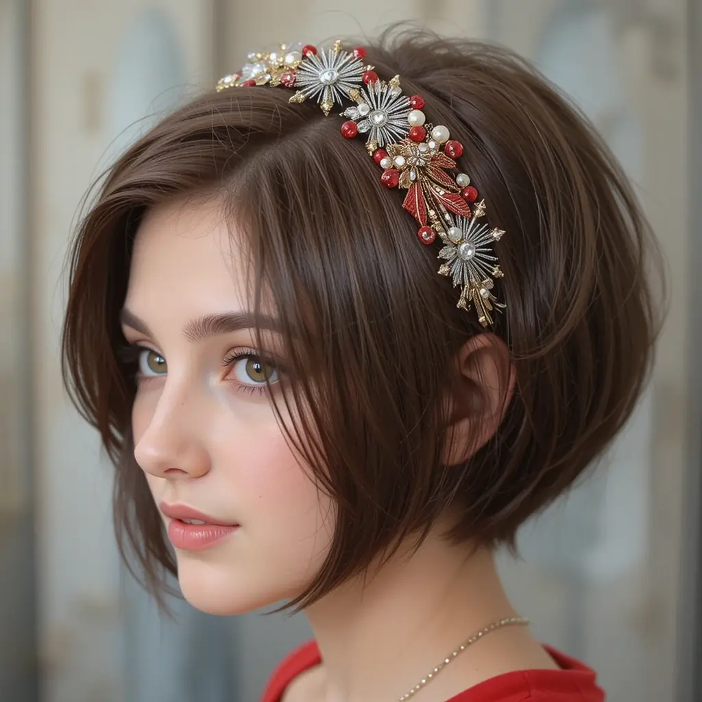 Classic Short Cut with Hairband