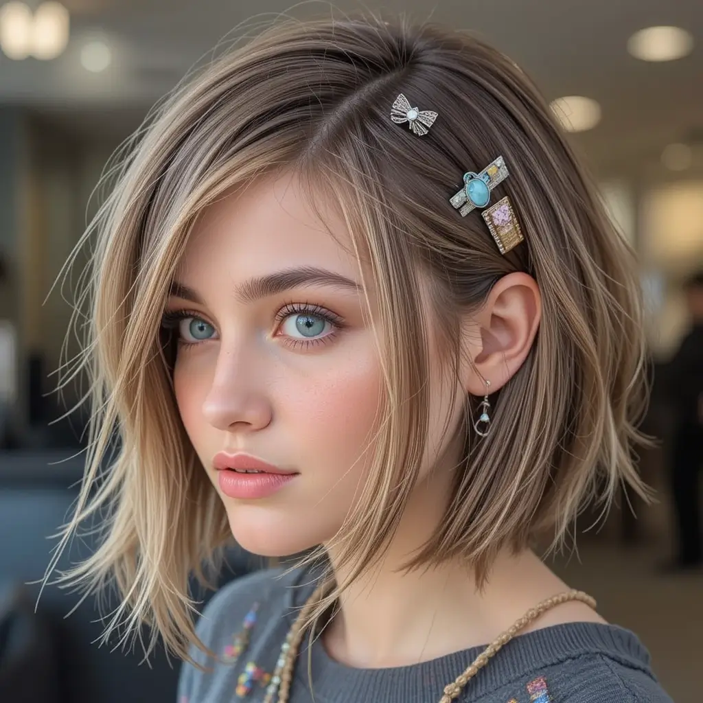 Clipped-Back Sides with Statement Pins