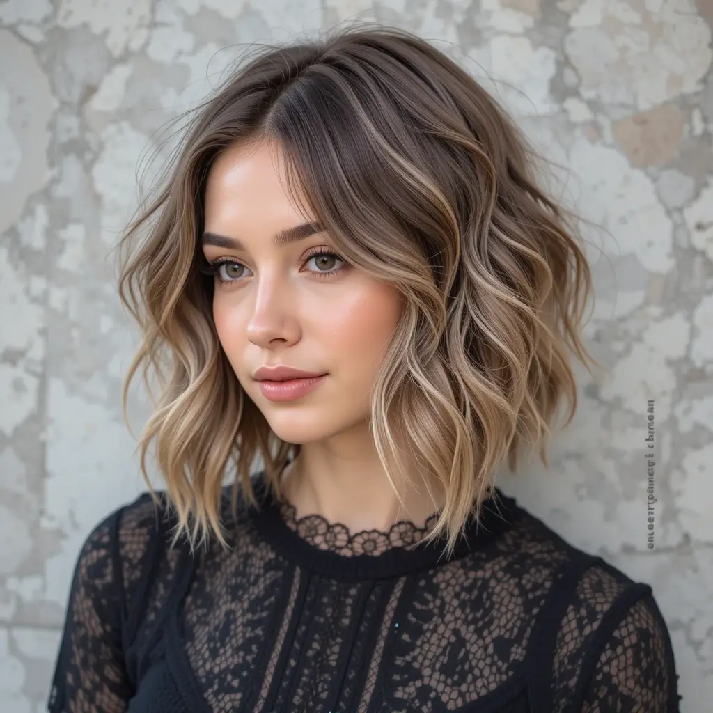 Collarbone-Grazing Wavy Bob