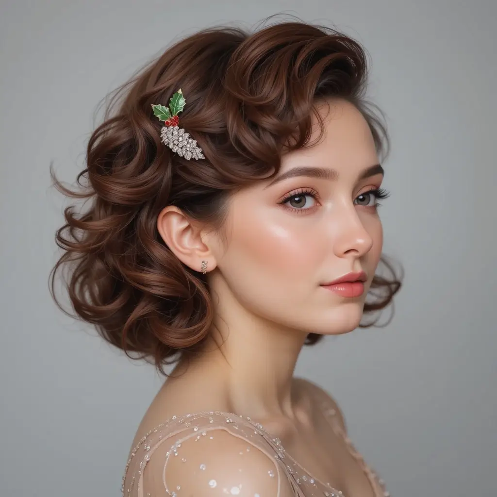  Cropped Curls with Side Clip