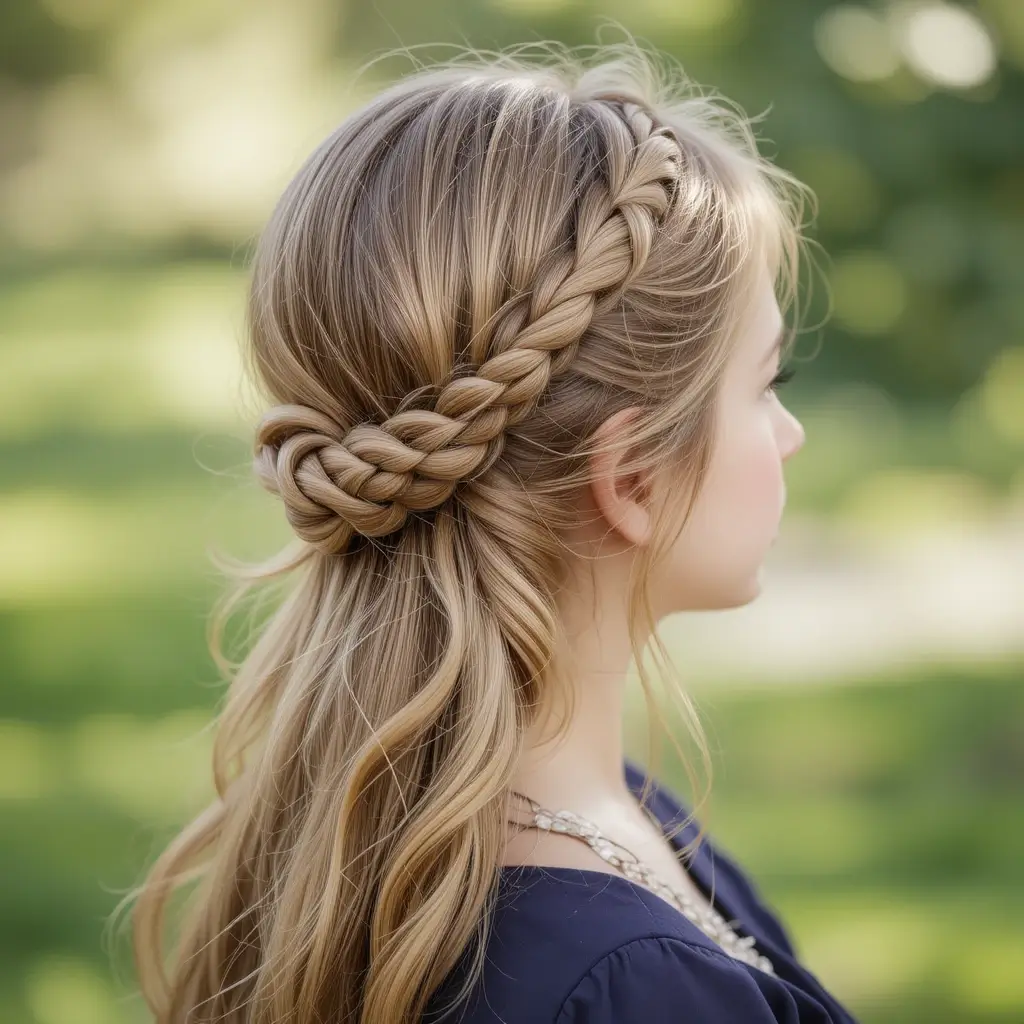 Crown Braid with Loose Ends