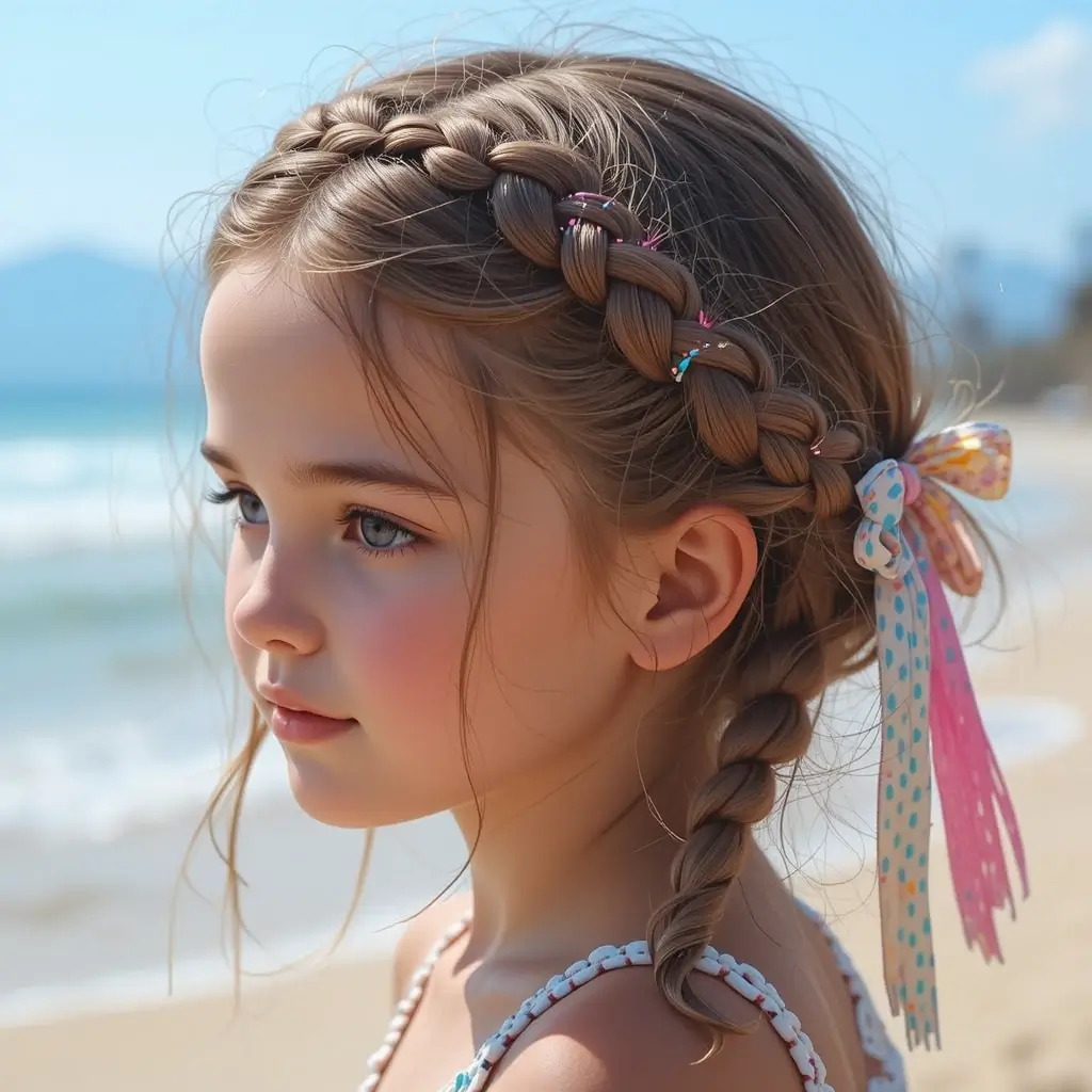 Crown Braids with Ribbons