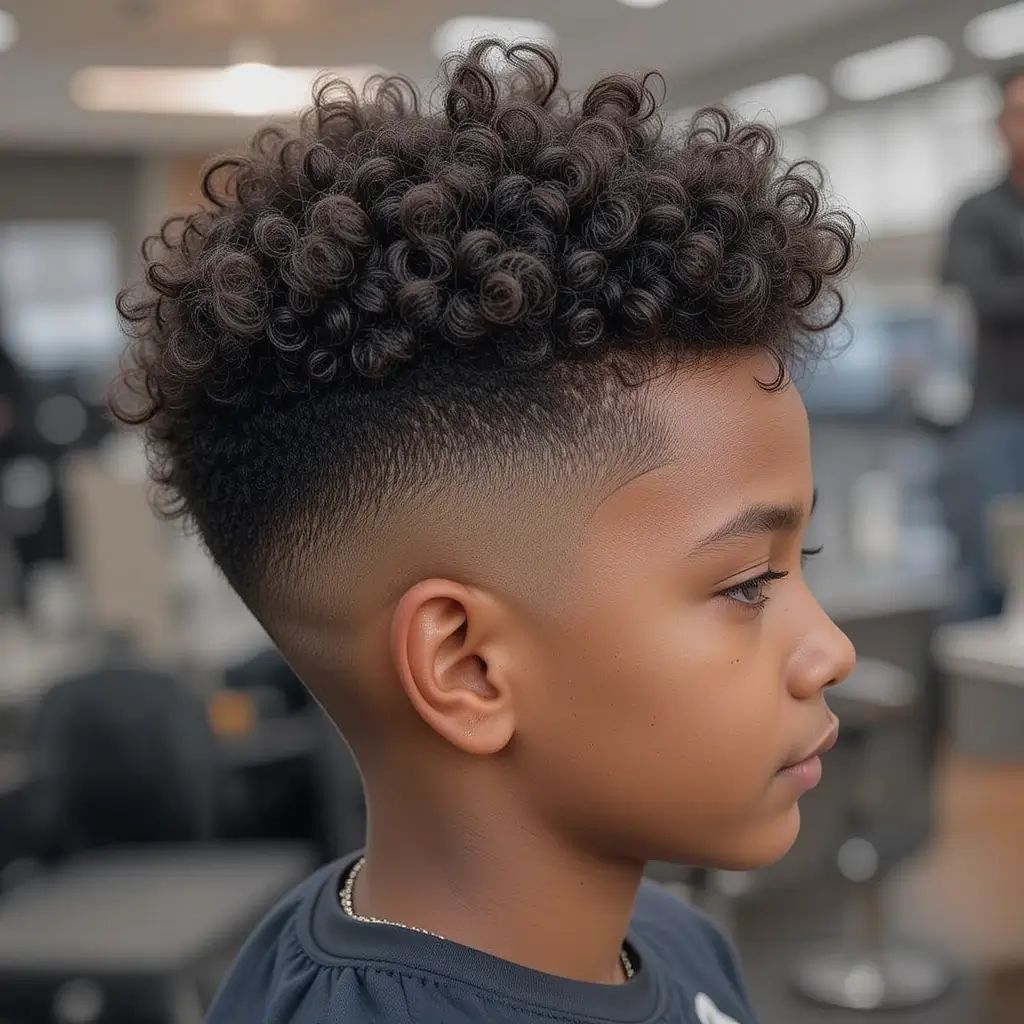 Curly Afro with Fade