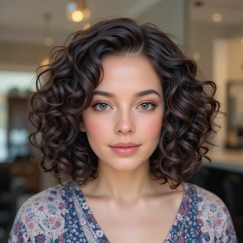Curly Bob with Defined Curls
