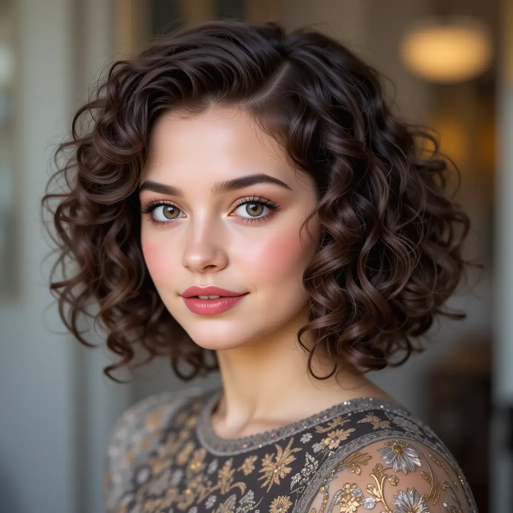 Curly Bob with Volume
