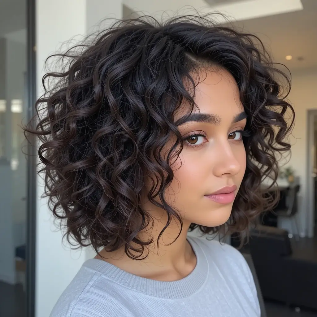 Curly Crop with Textured Layers