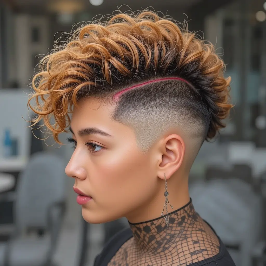 Curly Mohawk Fade