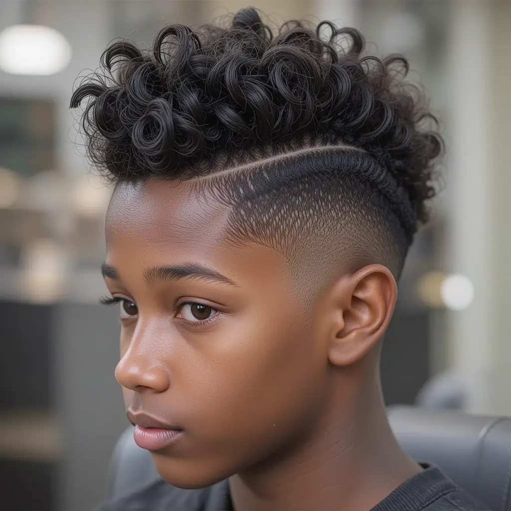 Curly Tapered Mohawk