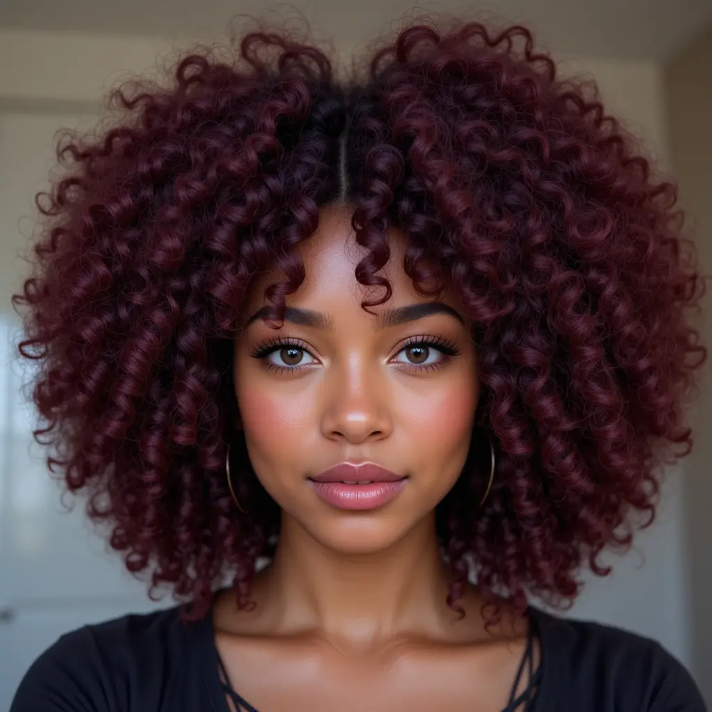 Dark Burgundy Afro