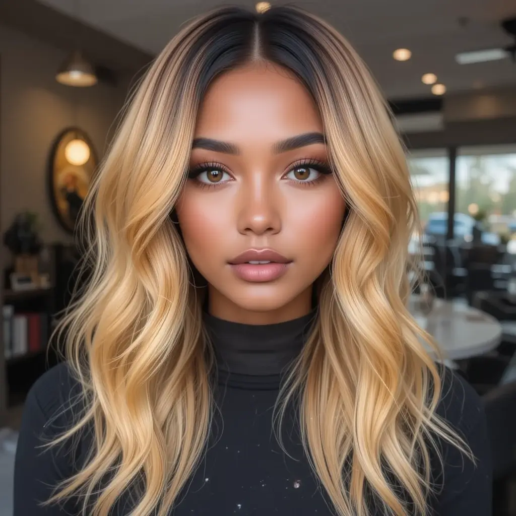 Dark Rooted Golden Blonde
