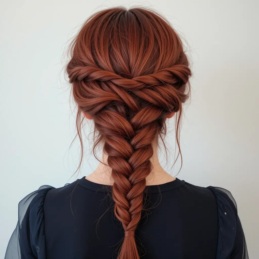 Deep Auburn Crown Braid