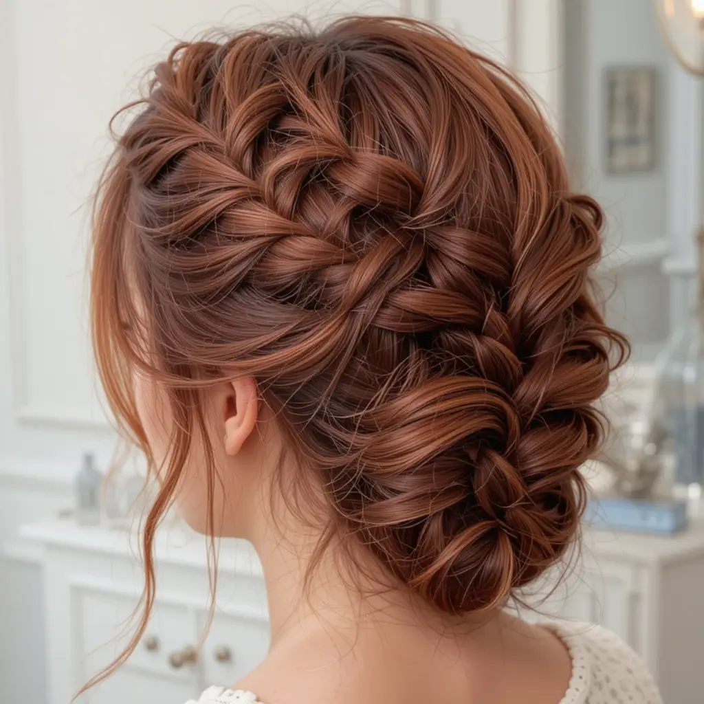 Deep Auburn French Braid