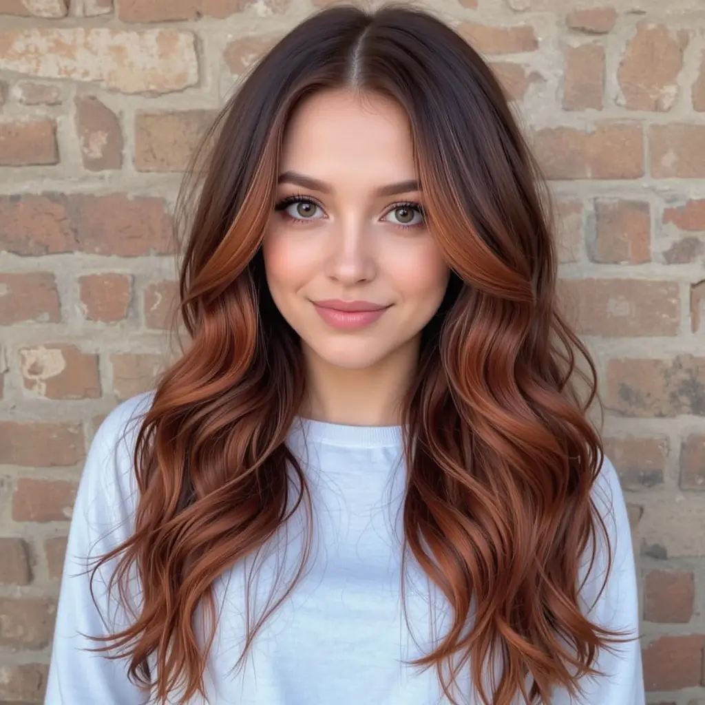 Deep Auburn Hair with Copper Ombre