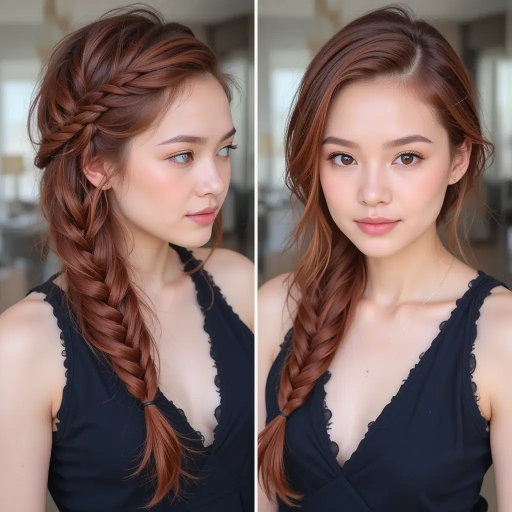 Deep Auburn Twisted Rope Braid