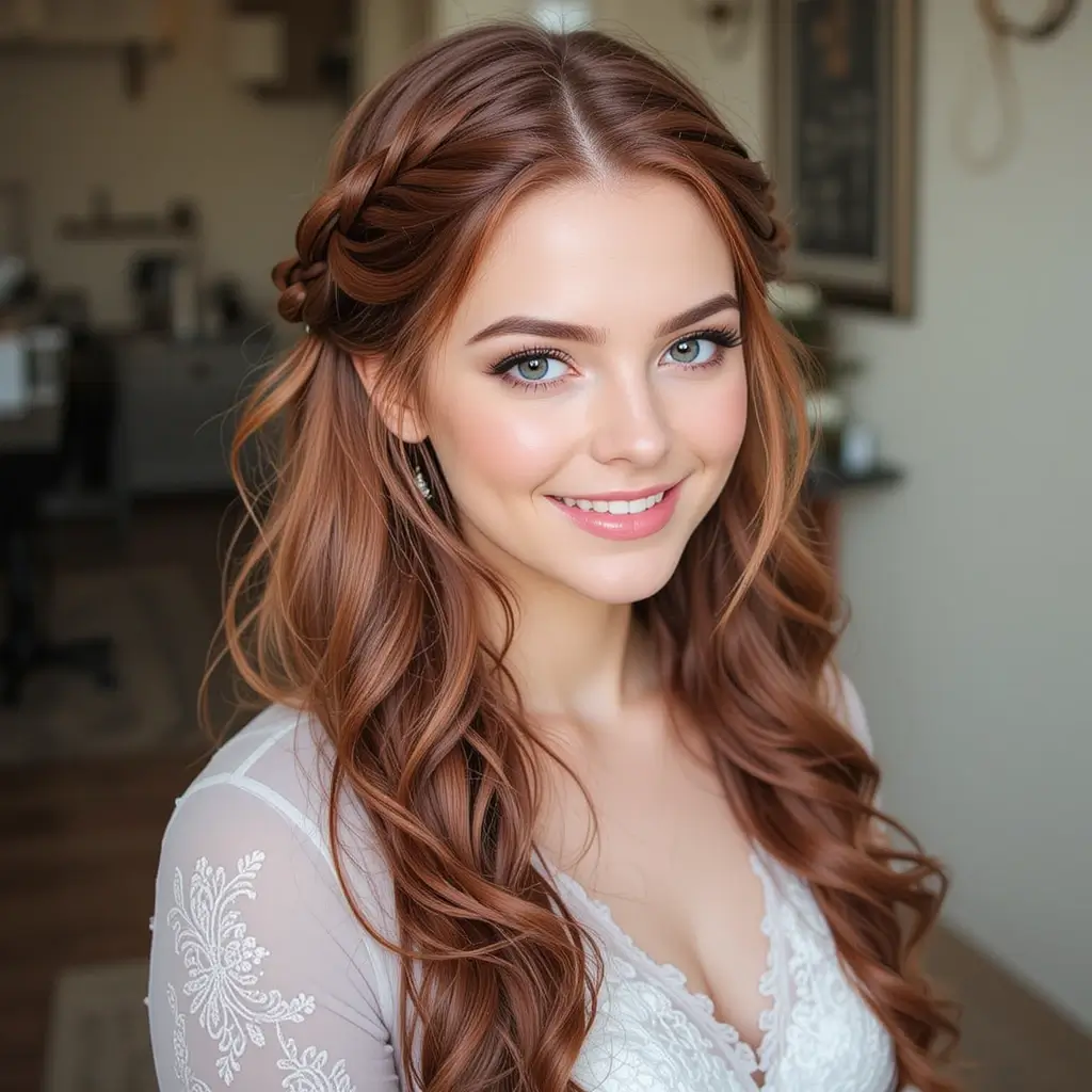 Deep Auburn Waterfall Braid
