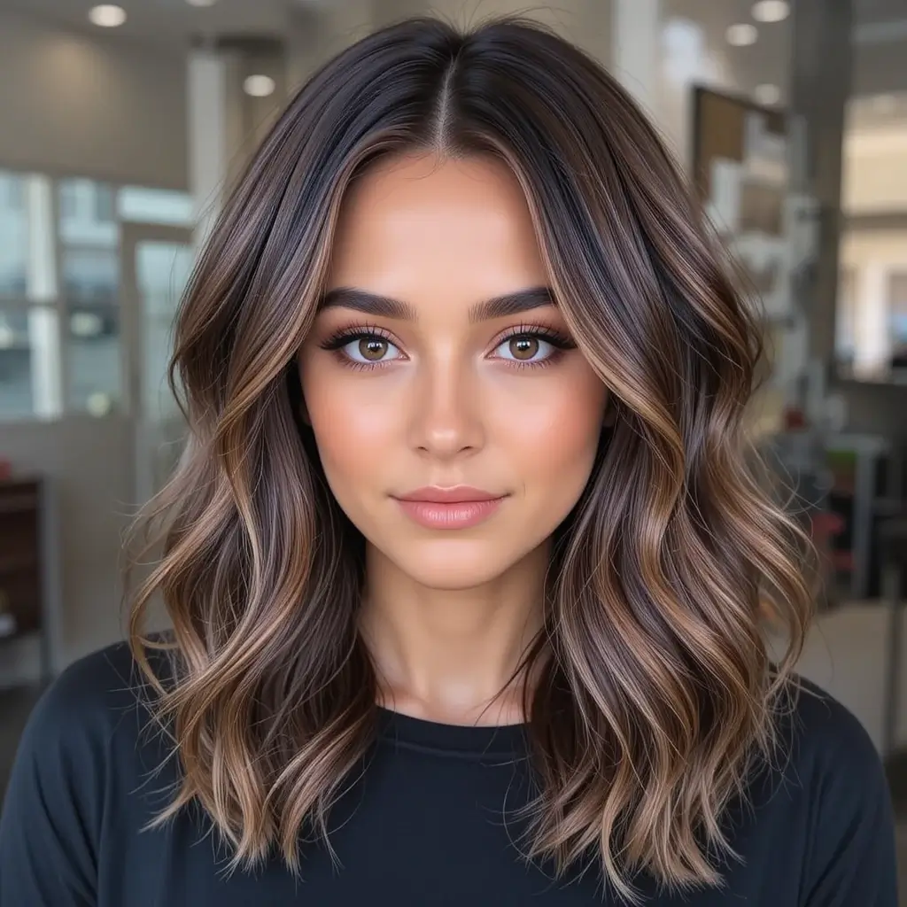Deep Chocolate Brown with Mocha Highlights