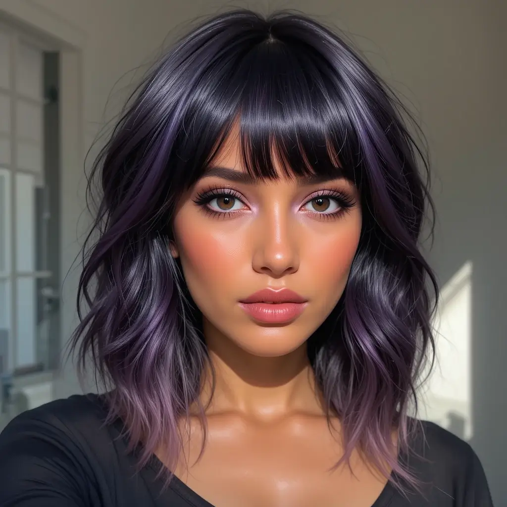 Deep Violet Black Hair