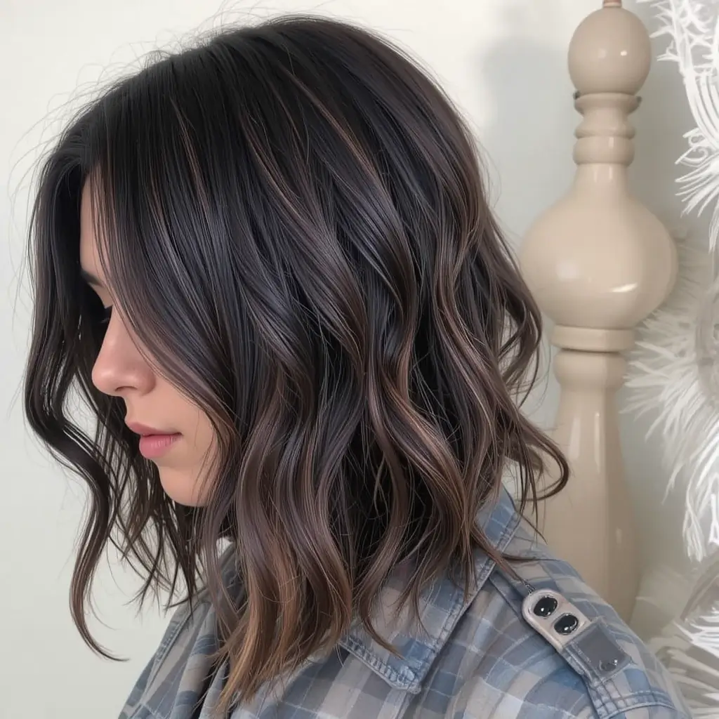 Espresso Black with Chocolate Highlights