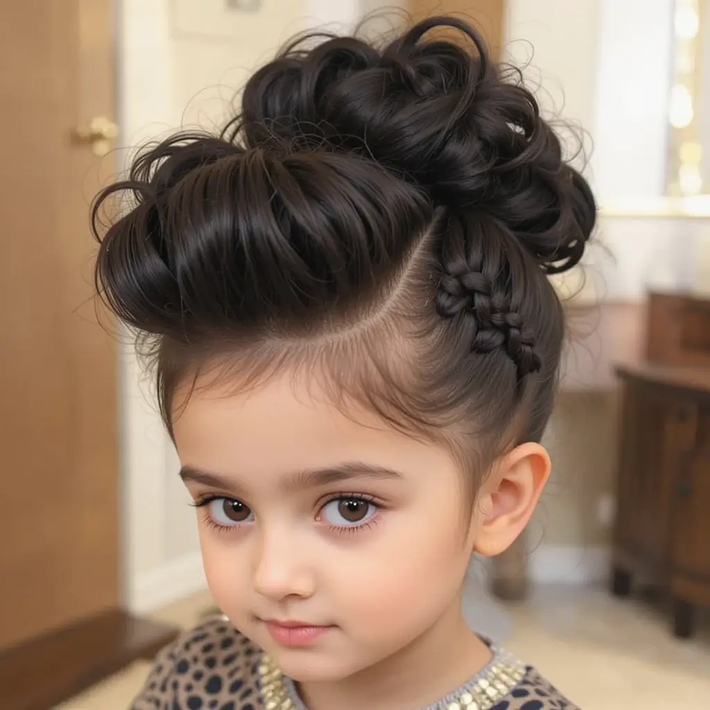 Faux Hawk Updo with Curls