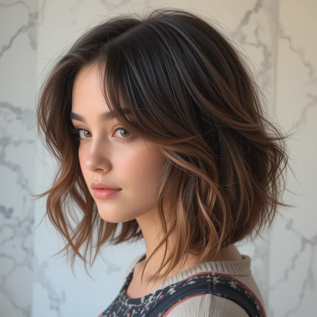 Flipped Out Shoulder Hair