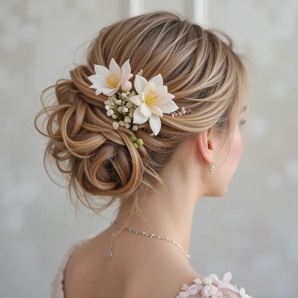 Floral Accented Updo