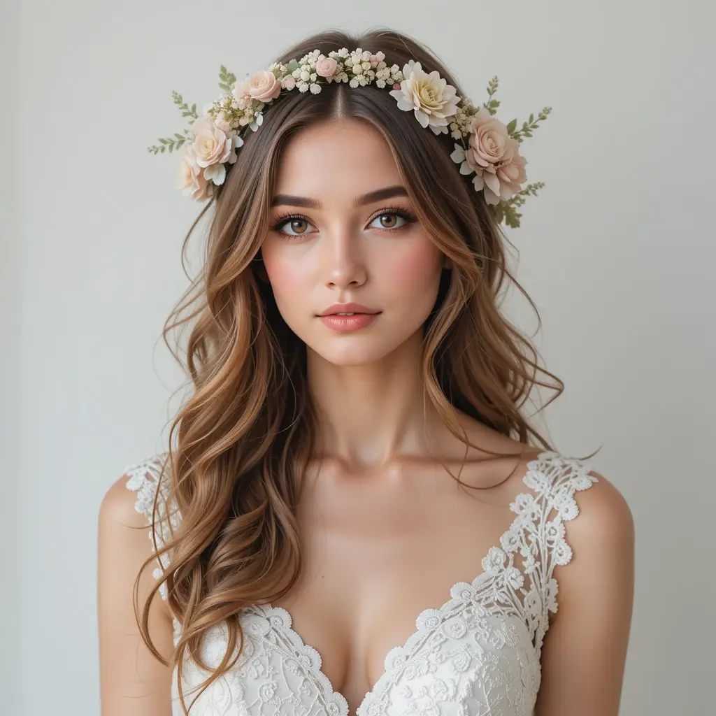 Floral Embellished Loose Curls