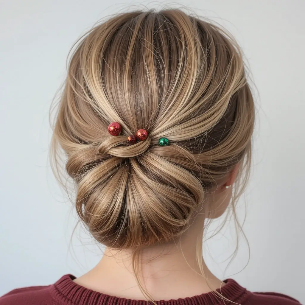 French Twist with Mini Ornaments