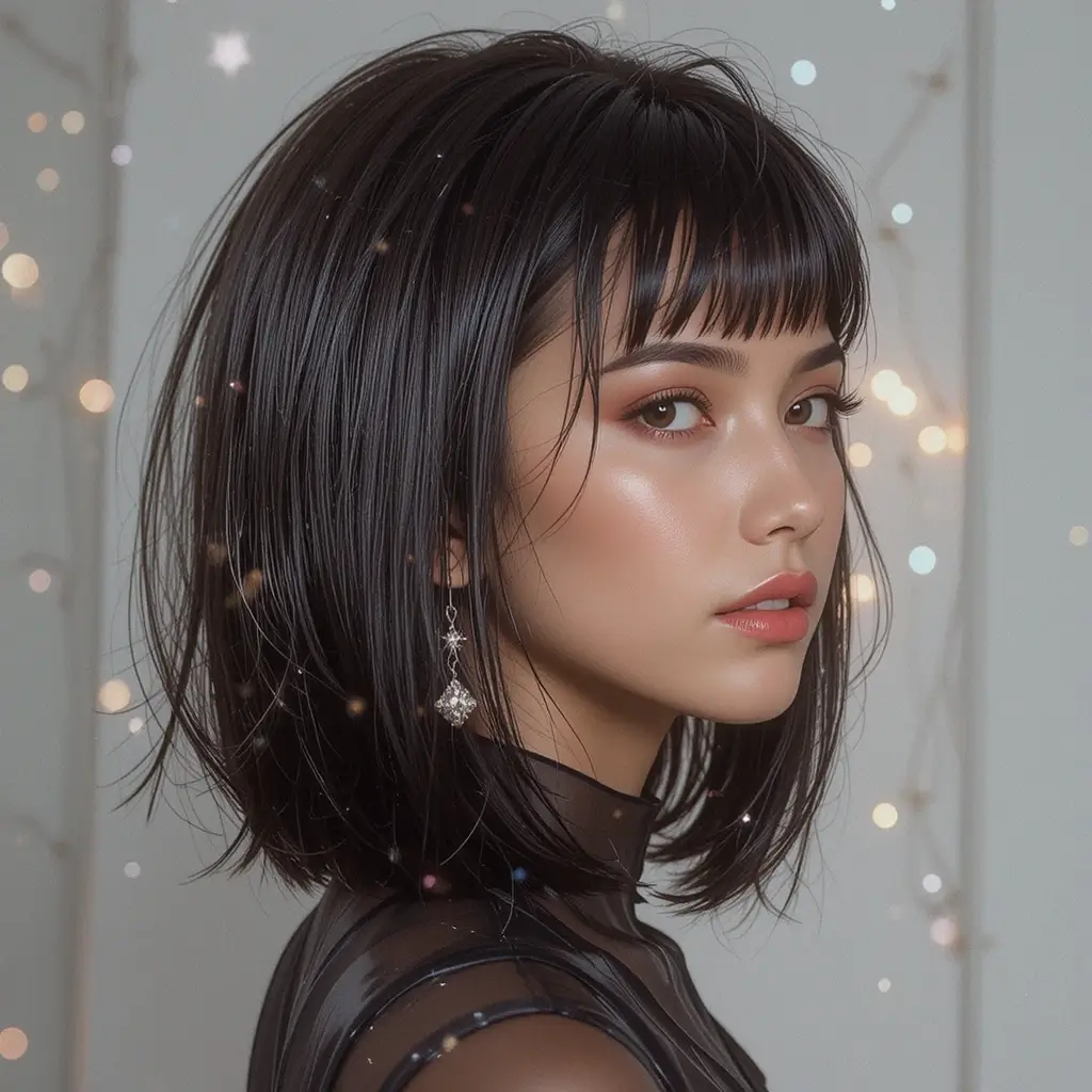 Glossy Wet Look Bob