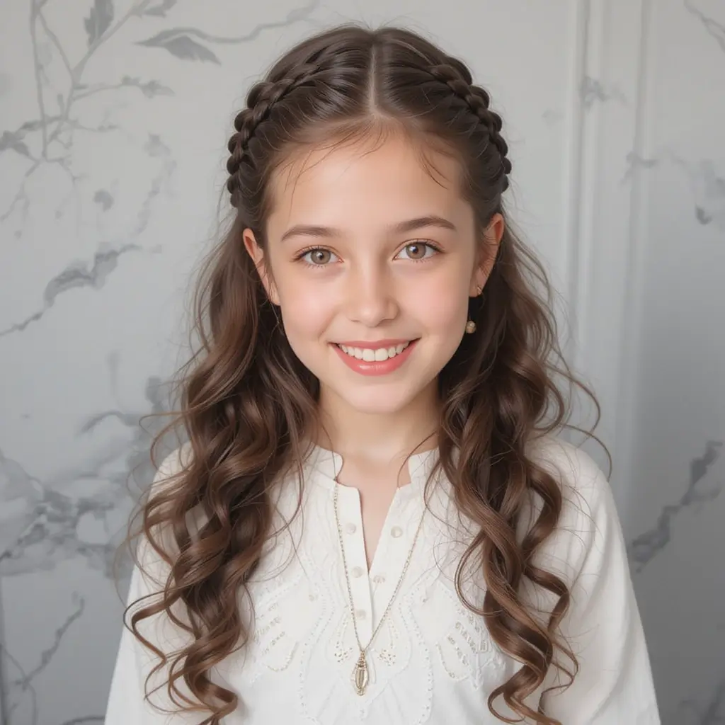 Half-Up Fishtail Braid with Curls