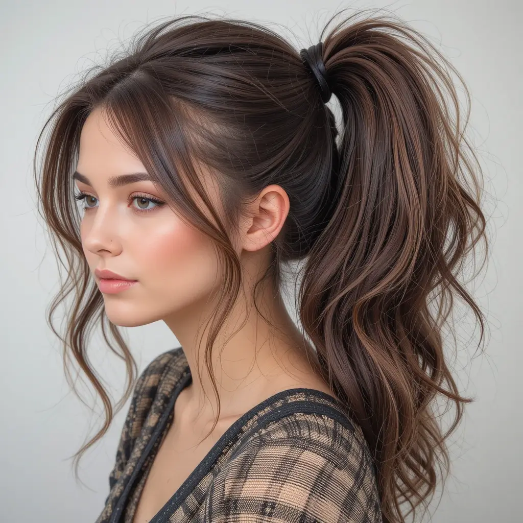Half-Up Ponytail with Volume