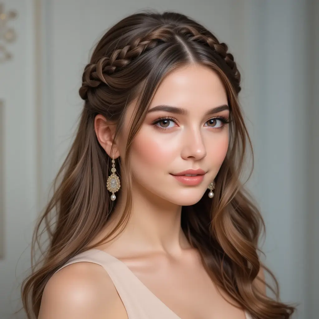  Half-Up Twisted Crown