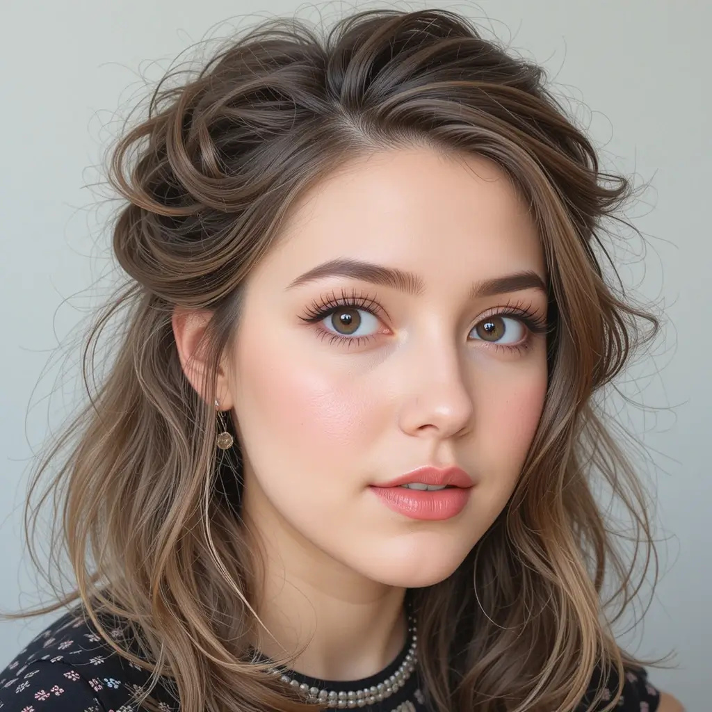 Half-Updo on Shoulder-Length Hair