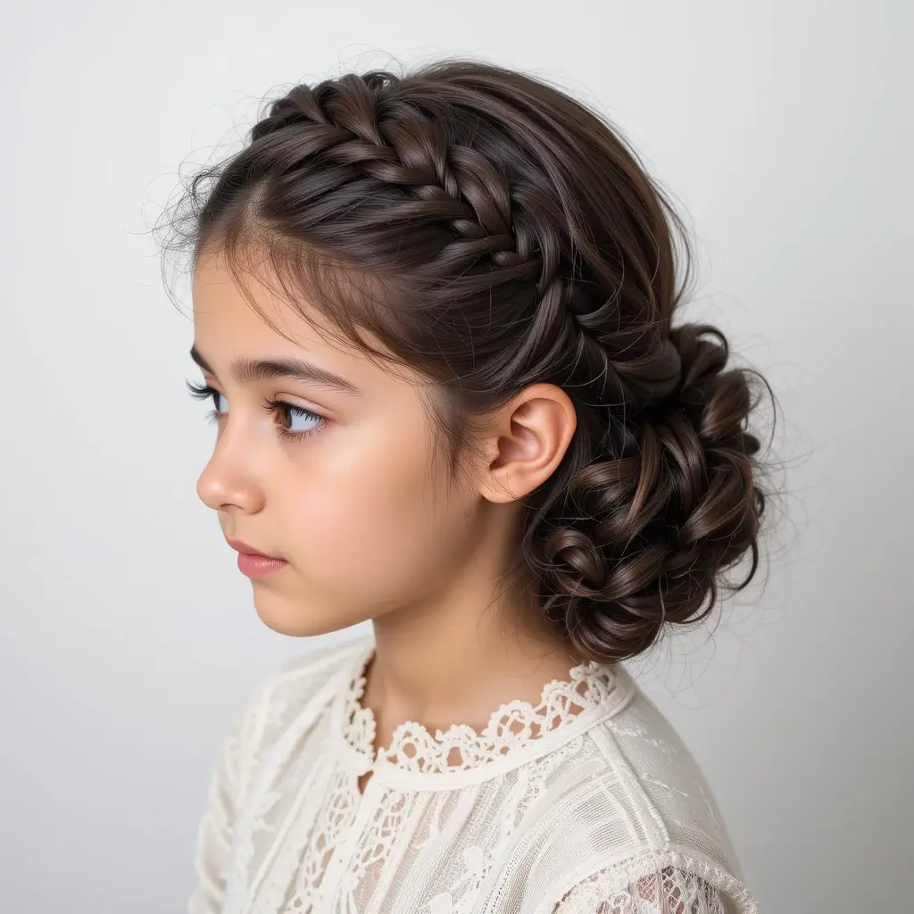 Halo Braid with Ringlet Curls