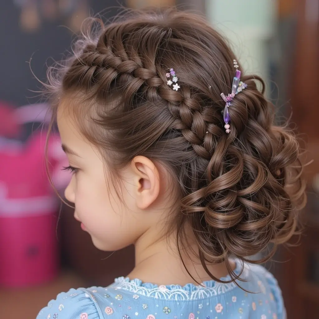 Heart-Shaped Braid with Loose Curls