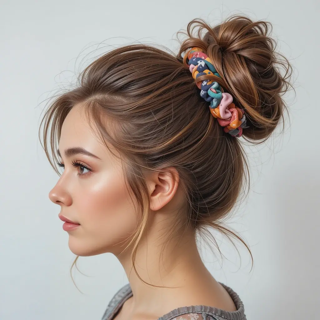 High Bun with Scrunchie