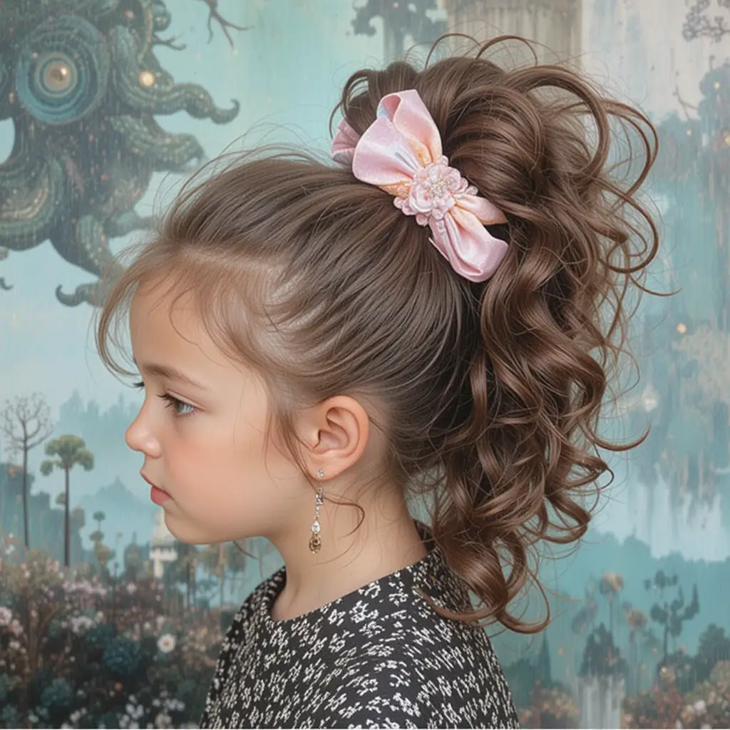 High Ponytail with Defined Curls
