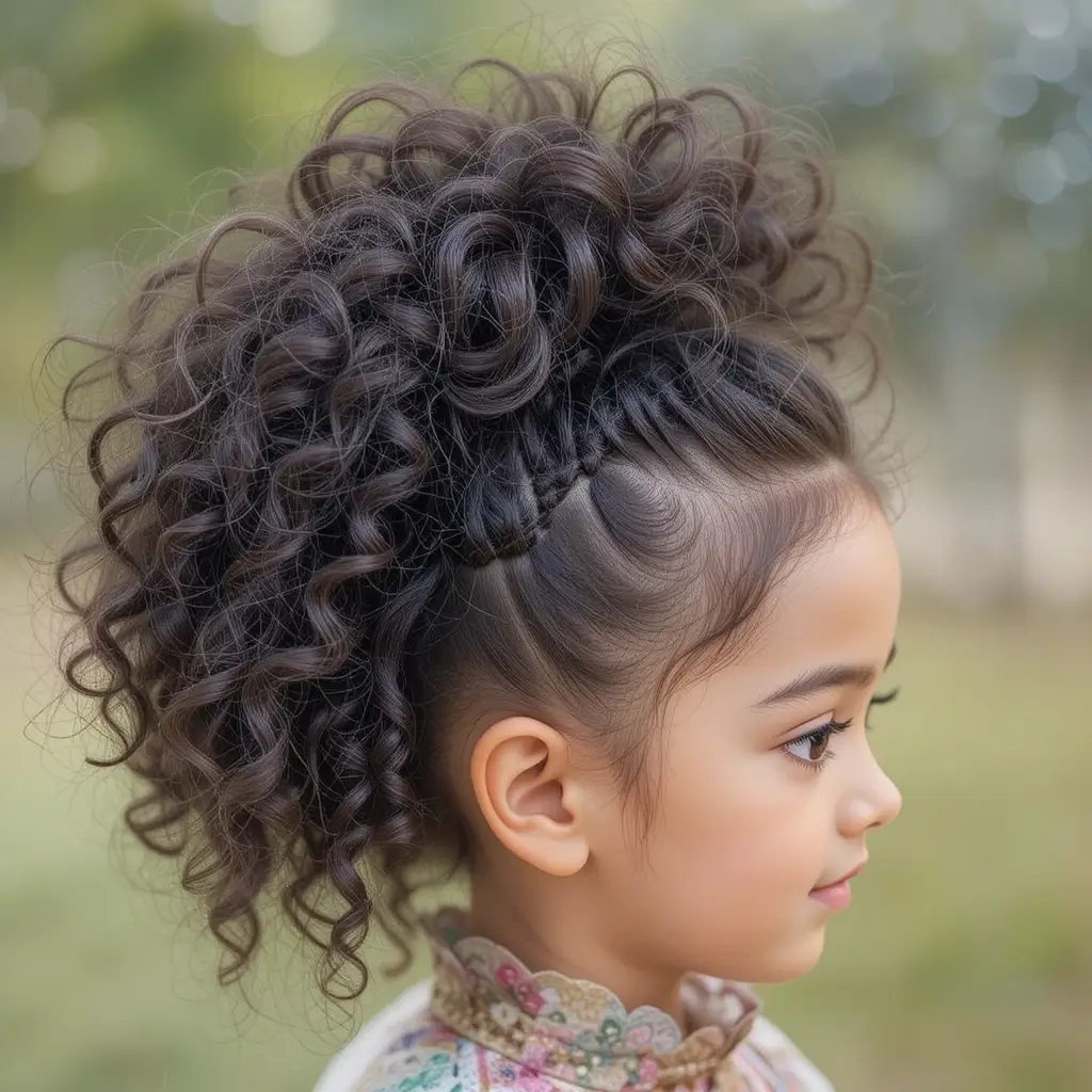 High Puff with Defined Curls