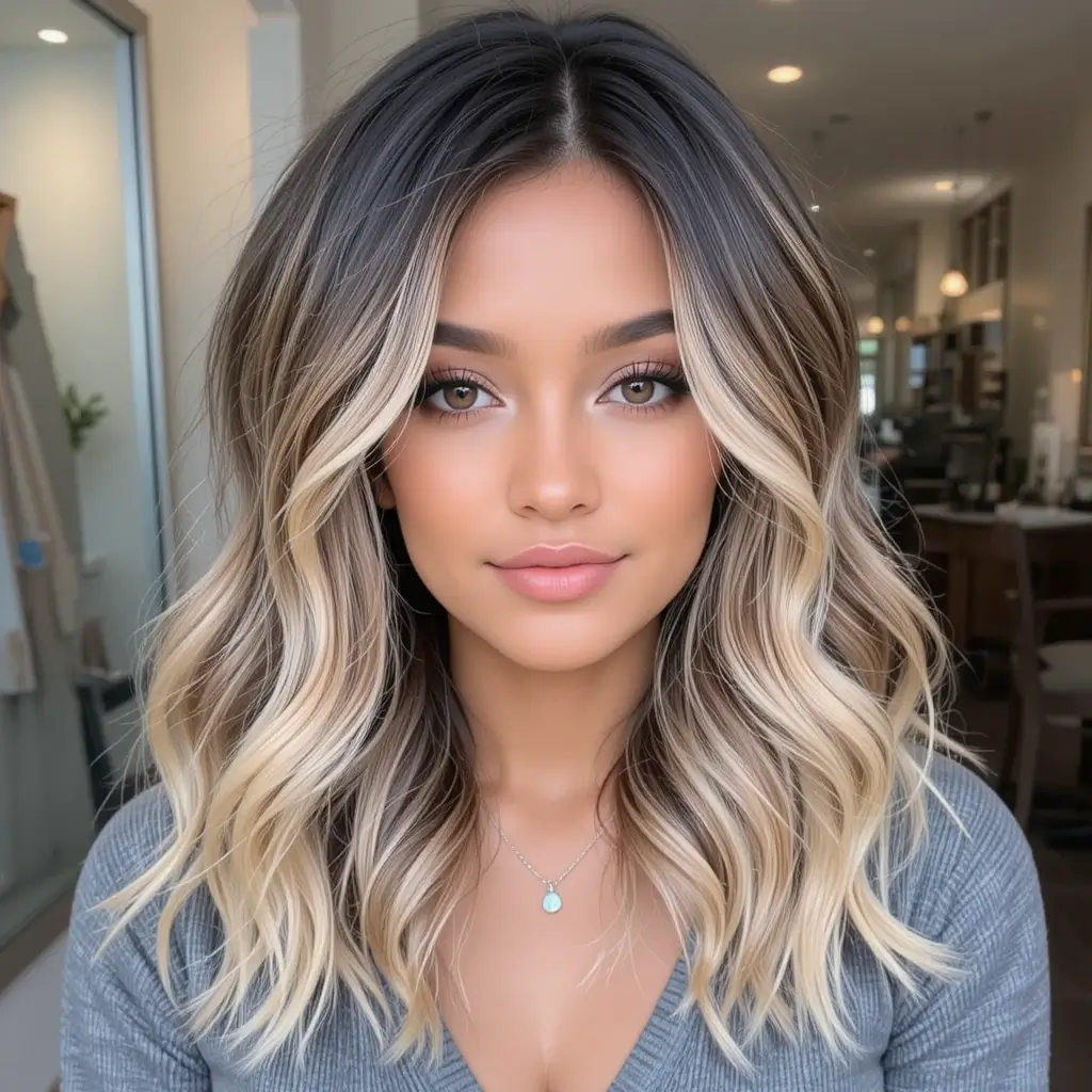 Honey Blonde Highlights on Dark Brown Hair
