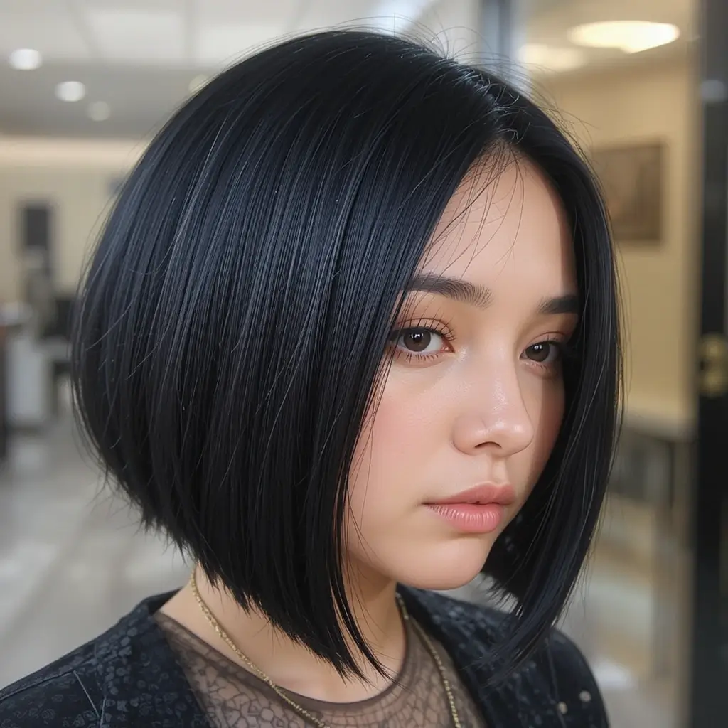 Jet Black Bob with Blunt Ends