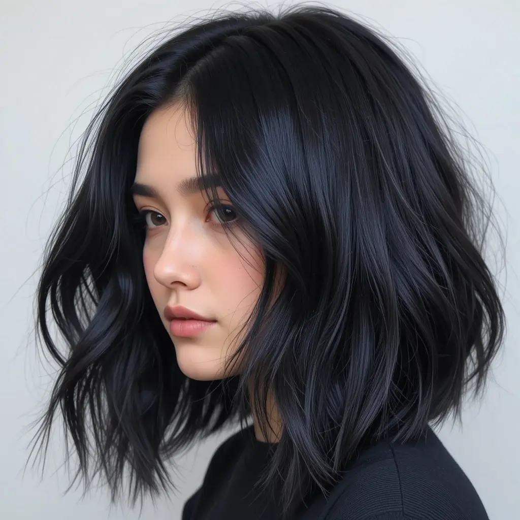 Jet Black Butterfly Haircut